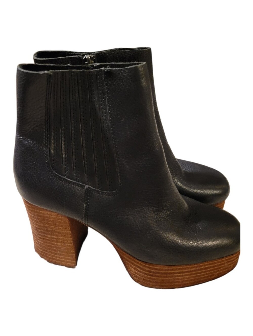 Korke -Ease Baylie Black Leather Platform Ankle Boots Size 7.5 - Picture 7 of 11